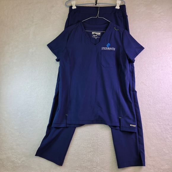 Grey's Anatomy by Barco Other - Greys Anatomy by Barco Evolve Navy Blue Scrub Set Womens Medium OmniHealth Logo